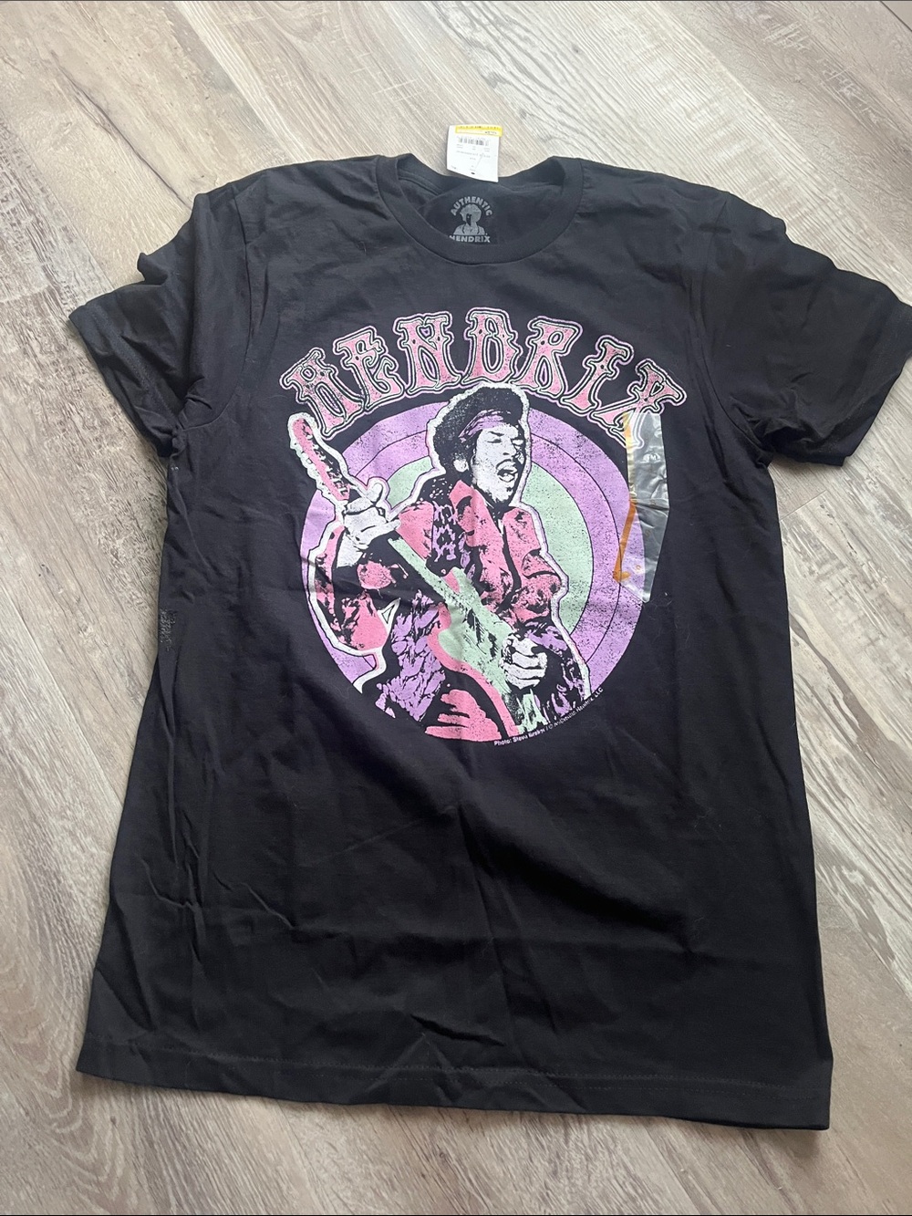 Target Black Jimi Hendrix Graphic Tee with Pink and Purple Design